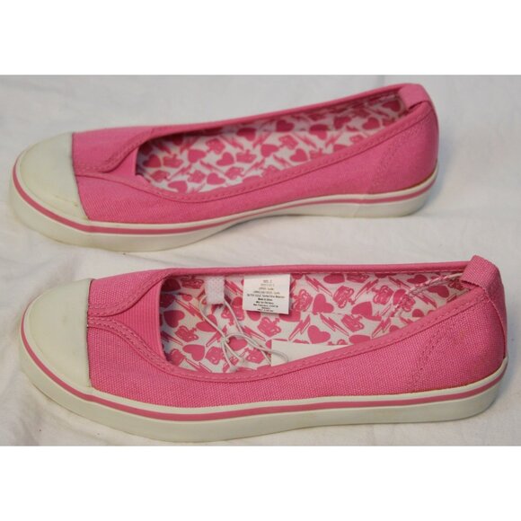 NWT Old Navy Pink Ballet Canvas Sneakers Shoes Slip on Girls sz 2 Late Y2K - Picture 3 of 6